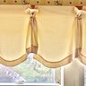 A 107 Inch Pleated Valence Creamy Yellow With Cotton Ribbon Trim