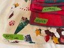 Vintage Christmas Themed Table Cloth & 1 Plaid Table Cloth With 4 Matching Napkins, Please See Photos