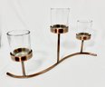 Curved Coppertone 3 Candle Holder