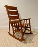 Wood And Leather Folding Rocking Chair Made In Costa Rica - 2 Of 2