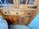 Federal Style Corner Hutch With Glass Doors, Drawer And Cabinet Storage