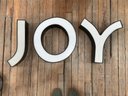 Large Vintage J - O - Y Letters, Reclaimed From Old Sign