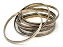 A Group Of Vintage Sterling Silver Bangles