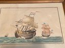 A Series Of 4 Vintage Hand Colored Clipper Ship Lithographs, Jean Bart