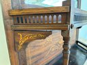 Antique Victorian Mirrored Mantel Side Board With Marketry Design
