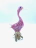 Stunning Herend Style Pink Art Glass Figural Bird On Perch