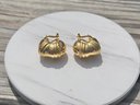 Pair Of Rope Decorated 18k Italian Gold Earrings With Omega Back 3.7 DWT