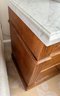 Made In Italy - Polished Marble Top 3 Drawer Side Table