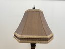 A Planation Style Table Lamp With Silk Shade On Marble Base