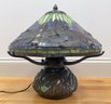 A Bronze 'Mushroom Lamp' After Louis Comfort Tiffany With Dragonfly Motif