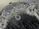 Amazing Sterling Silver Heavy Framed Victorian Purse Evening Bag Having Cherubs Repousse