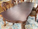 An Exquisite Carved Solid Cherry Extendable Dining Table And Set Of 8 Chairs By Bernhardt Furniture