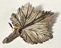 Sterling Silver And High Karat Gold Brooch Leaf Form