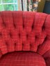 Red Plaid Flannel Uphosltered Club Chair