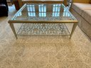 Brand New Caracole Classic SoCables  Coffee Table W/ Glass Top & Fretwork Shelf - Retail $1870