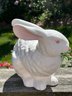 Vintage Unmarked Ceramic Sitting Bunny Pink Eyes 7' X 8'  No Issues