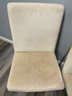 Set Of 6 Mid Century Style White Fabric Dining Chairs With Chrome Frames