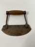 An Antique Solid Wood Chopping Bowl And Ulu Knife