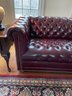 Hancock & Moore Fully Tufted Oxblood Chesterfield Leather Sofa With Bun Feet. ( #2)
