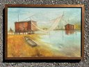 A Vintage Mid 20th Century Oil On Canvas, Unsigned, Long Island Coastal Scene
