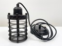 A Pair Of Industrial Chic Lantern Form Pendant Fixtures