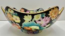 Signed Ling Nan Chinese Bowl With Gold Accents