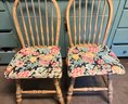 Pair Of Hoop Back Wooden Antique Country Chairs