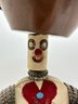 2 Folk Tramp Art Mixed Media Sculpture Figurines With Bottle Caps