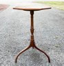 An Antique Mahogany Wine Or Candle Table With Inlaid Marquetry Octagonal Top
