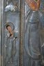 Antique 1850s Hand Made Oklad Egg Tempera Russian Orthodox Icon Virgin Mary & Christ Child Stamped 75 Silver