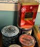 Lot Of Decorated Tins And Jars