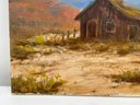 An Original Vintage Oil On Canvas, Unsigned, Western Themed