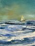 An Original Vintage Oil On Board, Initialed RB, Seascape