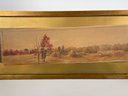 A Large Antique Watercolor In Gilt Frame And Matte
