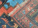 A Vintage Indo-Persian Hand Knotted Wool Rug In Geometric Design