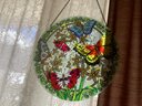 Round Butterfly Stained Glass Piece