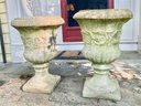 Pair Of Cast Concrete Outdoor Urns