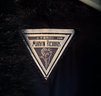 J. Percy For Marvin Richards Fur Trimmed Black Leather Coat