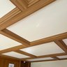 A Gorgeous Wood Paneled Den With Faux Painted Beams