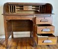 Vintage Solid Wood Rolltop Desk