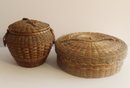 Pair Of Vintage Handwoven Baskets
