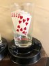 Vintage Poker Glasses With Coasters With Built In Ashtrays By Kress - Original Box
