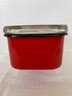 1950's Beco Ware RED Enamel Fridge Container Glass Lid (read Description)