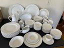 INCREDIBLE Bone White SHEFFIELD USA Dinnerware Service For 12 (minus 1 Dinner Plate) Plus Serving Pieces