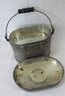 Antique Steel Tin Metal Coal Miner's Lunch Box Bucket By Reed - Complete!