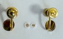 VINTAGE SIGNED MARBRO 12K GOLD-FILLED SHELL CAMEO SCREWBACK EARRINGS