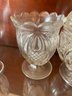 Antique Clear Leaded Glass, Glassware Set In The Pineapple Pattern  . 9 Pieces.