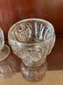 Antique Clear Leaded Glass, Glassware Set In The Pineapple Pattern  . 9 Pieces.