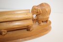Cauvery Arts & Crafts Wooden Elephant Log Train
