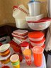 Huge 45-Piece Plus Lids Red & Orange Tupperware Collection